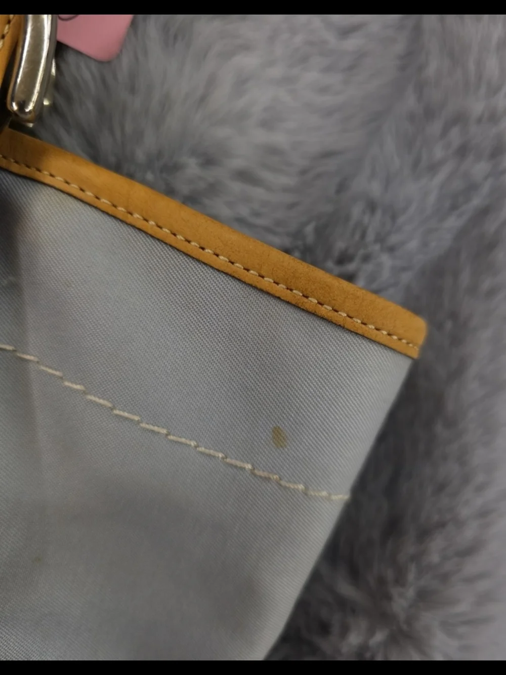Y2K Coach Soho Hampton Colorblock Blue Canvas Shoulder Tote Purse Buckle